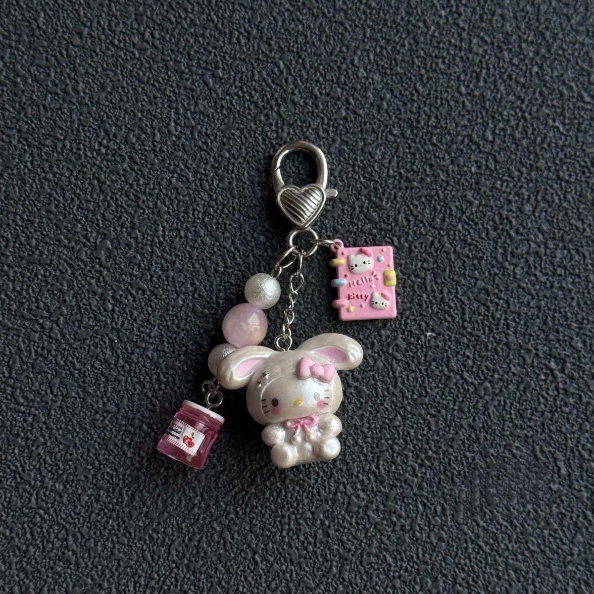 

The New Hot-selling Pink Kt Cat Mobile Phone Chain Niche Cartoon Design Camera Bag Wild Pendant Keychain Small and Exquisite One Size