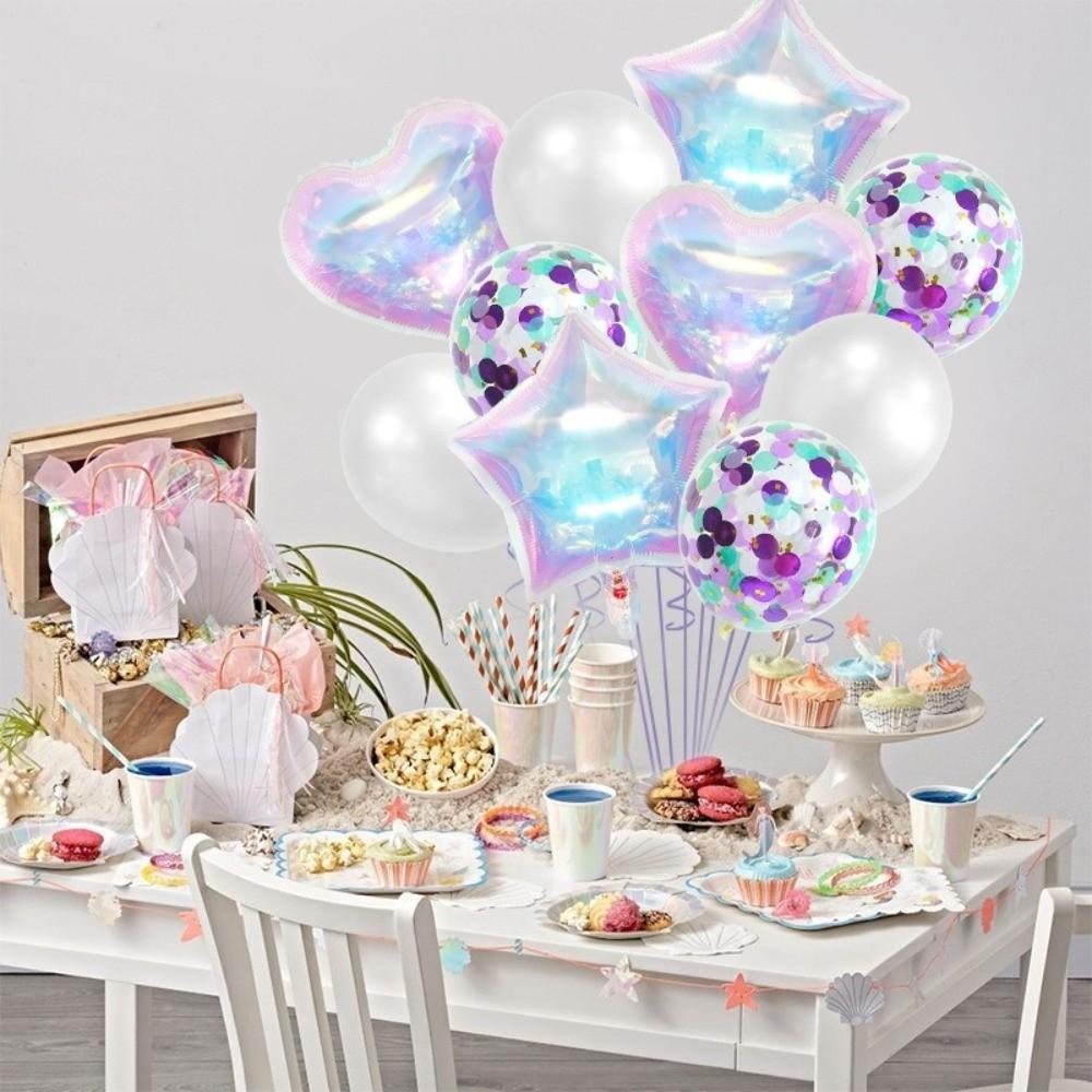 Pentagram Butterfly Balloon Set Iridescent Heart-shaped Balloon New Foil Balloons Birthday Party