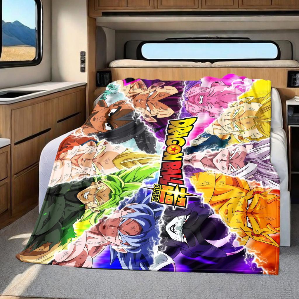 1PC DRAGON BALL  Print Flannel Blanket, High Quality All Seasons, Home Decor, Warmth and Comfort, Perfect for Christmas Gifts