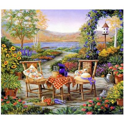 Full 5D Diy Diamond Painting Manor Afternoon Tea Embroidery Cross Stitch Home Decor Handmade Gift