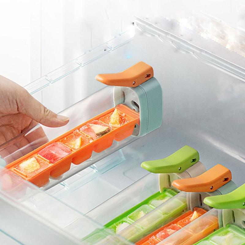D5 6 Grid Efficient Ice Cube Tray Flexible Ice Maker Molds Convenient Press Tray Efficient Ice Container for Chilling Drinks