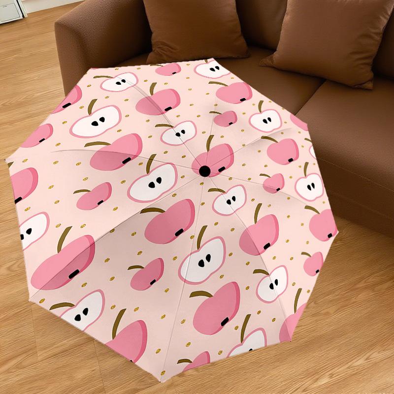 1PC Apple Umbrella-8-Rib Reinforced, Automatic Open, Lightweight & Durable, Fashion Accessory for Outdoor, J0354