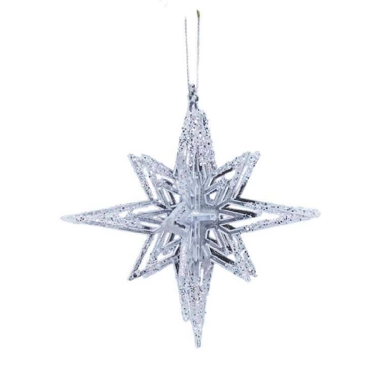 Sparkling Snowflake Deer Butterfly Pendant Shatterproof Clear Acrylic Holiday Hanging Ornament Christmas Tree Decoration