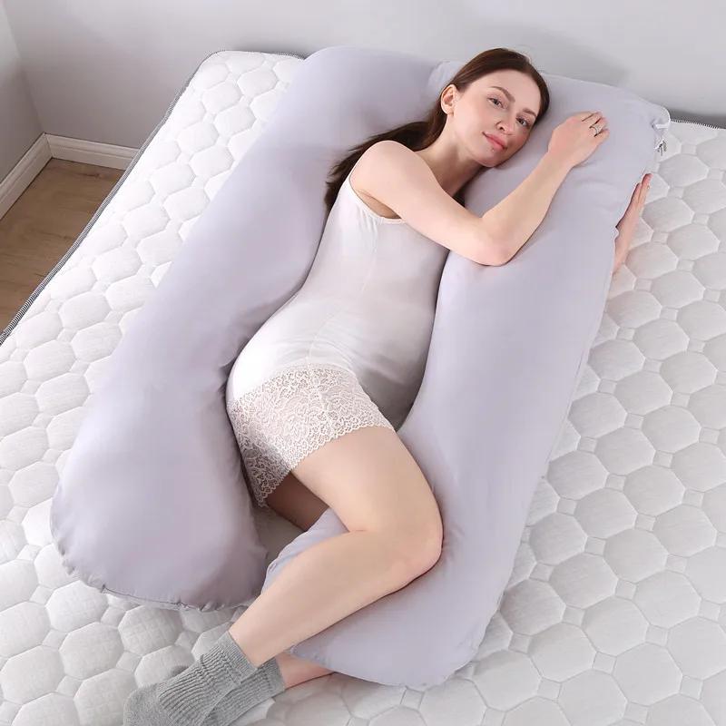 Bubble Kiss U-Shape Large Pregnancy Pillows Cotton Sleep Support Pillow For Pregnant Cartoon Pattern Maternity Side Sleepers 130X70cm 13290₽