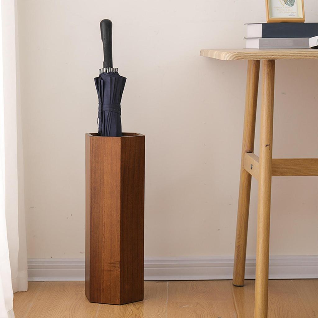 Elegant Wooden Umbrella Storage Solution for Home and Office