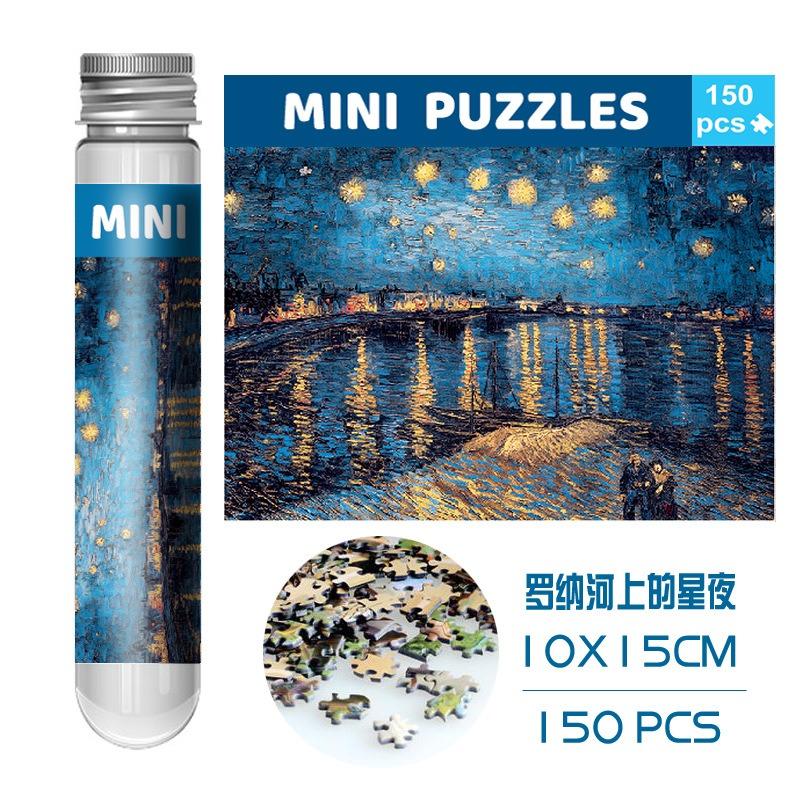 150PCS Mini Test Tube Oil Painting Jigsaw Puzzles Set Family Educational Toys Gifts for Adults Children Creative DIY Puzzle Game