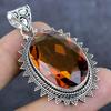 Citrine Gemstone Handmade 925 Sterling Silver Jewelry Pendant 2.17" o1E16