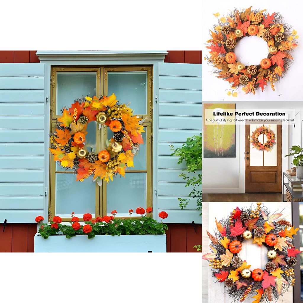 Handmade Farmhouse Fall Wreath Unique Natural Charm With Pine Cones And Berries