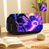 Fluorescent Neon Football Print Double Flip Black Pencil Case - Back-To-School Essential Pencil Box, Daily Multi-Functional Makeup Bag, Large Capacity