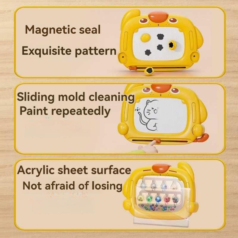 Children'S Puppy Drawing Board Magnetic Digital Walking Ball Maze Early Education Puzzle Writing Board 2-In-1 Toy Game Console