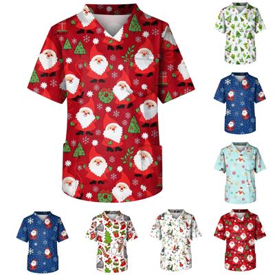 Pánske tričko s krátkym rukávom a výstrihom do V s vianočnou potlačou na hrudi