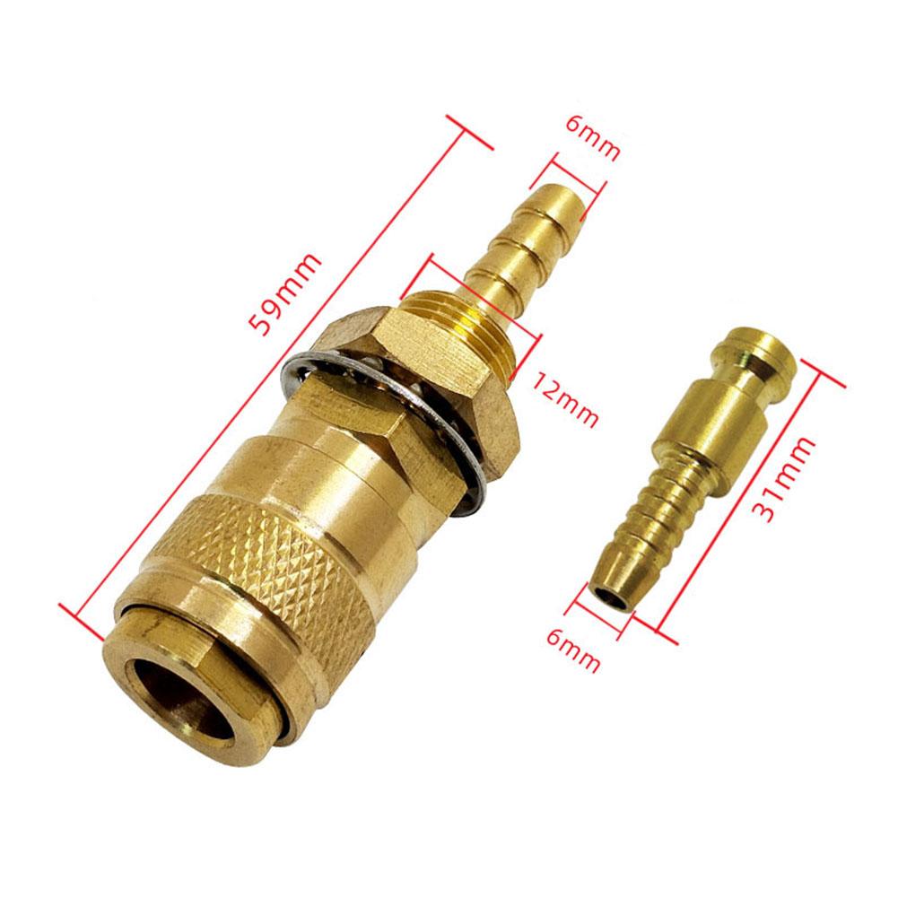 1set Red+Yellow+Blue Water Cooled&Gas Adapter Quick Connector Fitting For TIG Welding Torch Welding Torch Quick Connector