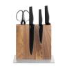 Navaris Magnetic Knife Knife Knife Holder Knife Kitchen Walnut Block, Stand, - Non-Slip Storage, Space-Saving - Double-Sided Storage, 25x23x10cm,