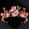Luxus Kristall Krone Halskette Ohrring Set Strass Schmetterling Braut Schmuckset Braut Hochzeit Haarschmuck Schmuck Krone