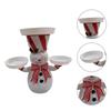 Christmas Dish Holder Snowman Shaped Rack for Festive Snacks Decorative Santa Rack Christmas Dish Holder Snowman Tray
