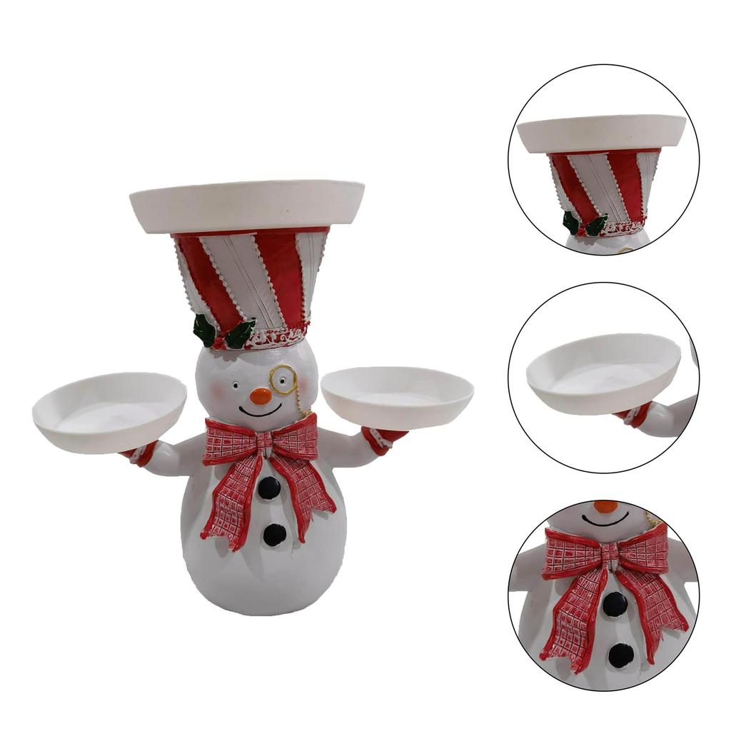 Christmas Dish Holder Snowman Shaped Rack for Festive Snacks Decorative Santa Rack Christmas Dish Holder Snowman Tray