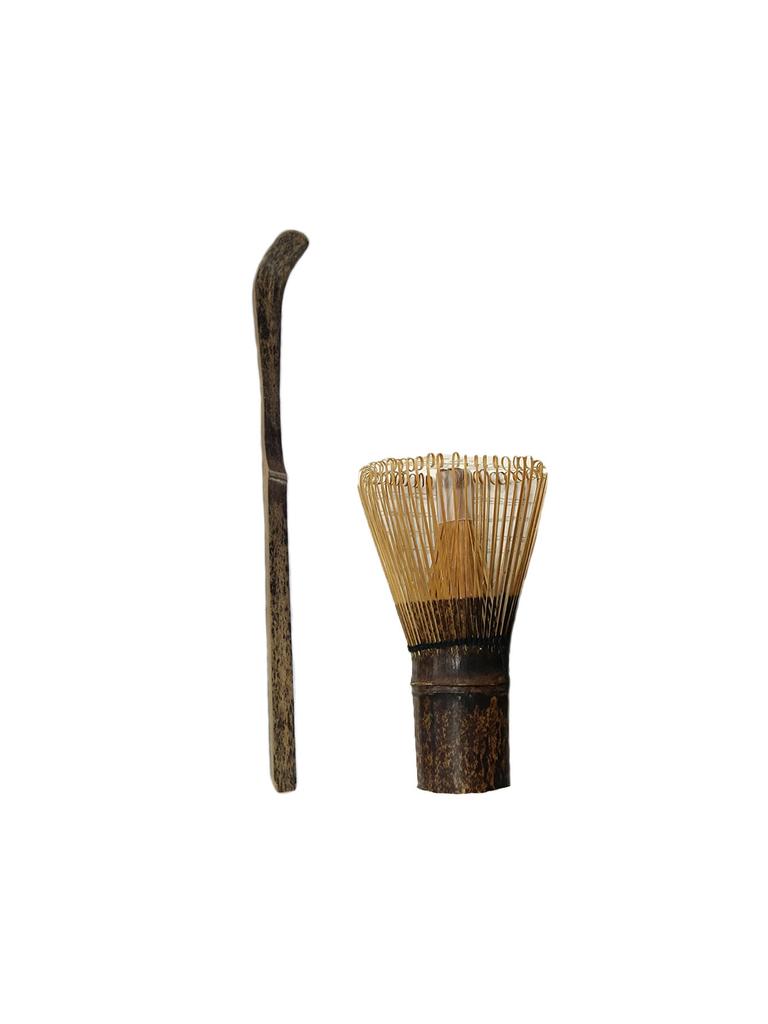 2/4 SZT Fioletowa Bambusowa Miotła do Herbaty Łyżeczka do Herbaty Miotła do Matcha Łyżeczka do Herbaty i Łopatka Sitka do Herbaty Narzędzia do Parzenia Herbaty, Idealny Zestaw Startowy do Matcha