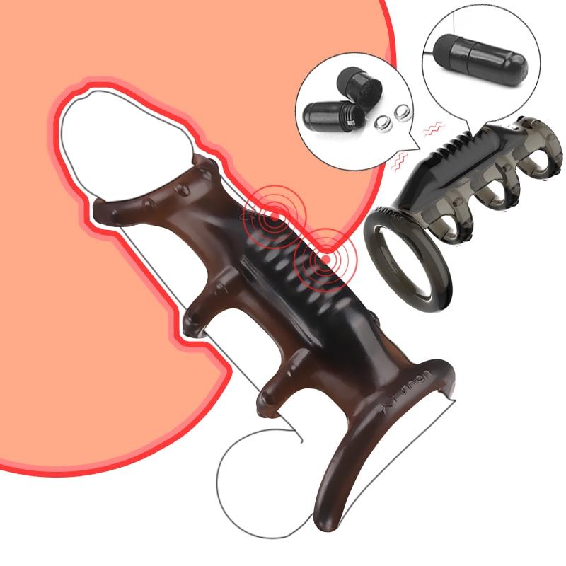 Penis Vibrating Ring Lasting Enlarge Cock Stimulate Massage Clitoris Anal Bondage Rings Sex Toys For Men Fetish Couples Sexual