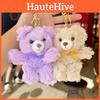 Cartoon Teddy Bear Plush Toy Bow Decoration Animal Doll Keychain Pendant Kid