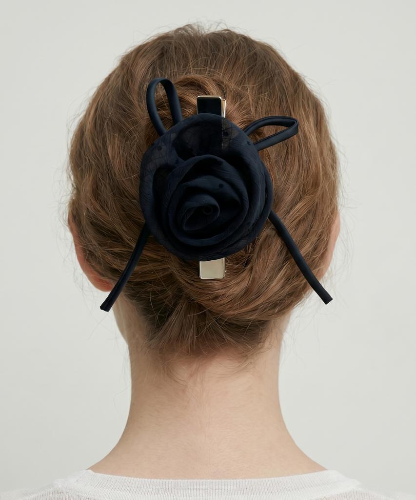 Lilykori Chiffon Rose Hair Clip