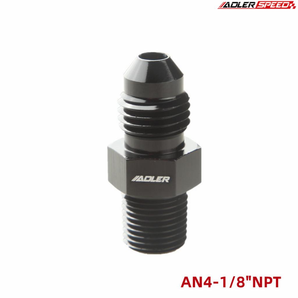 AN3/AN4/AN6/AN8/AN10/AN12 To 1/8" / 1/4" 3/8" 1/2" 3/4" 1"NPT Straight Fuel Hose Adapter Pipe Thread Fitting Black