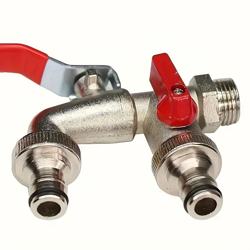 1pc Country Style Double Socket Garden Water Pipe Faucet 304 Stainless Steel Single Hole Mount Universal Thread Outdoor Faucet