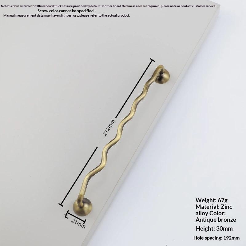 Wavy Rust Resistant Cabinet Door Handles Zinc Alloy Sleek Pulls for Bedroom Wardrobe Cupboard Home Upgrade