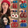 2025 New Retro Hong Kong Style Colorful Earrings: Luxury, High-End Studs, Exaggerated Fashion for Women