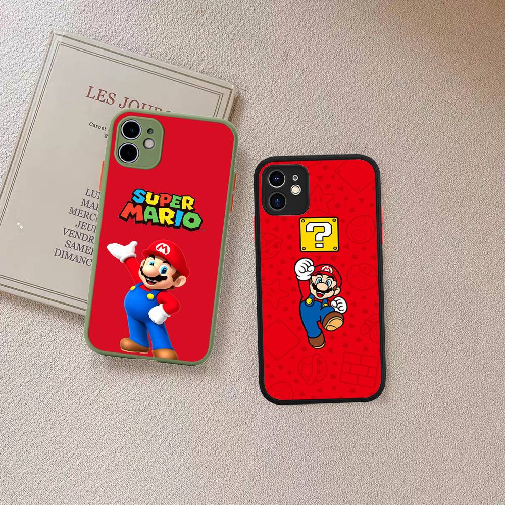 Super Game M-Mario Phone Case For IPhone 13 12 X XS MAX Pro Max 16 15 11 14 Pro Max Shockproof Matte Cover