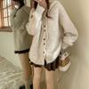Autumn and Winter New Solid Color Hooded Knitted Cardigan Women's Soft Waxy Loose Lazy Versatile Sweater Jacket