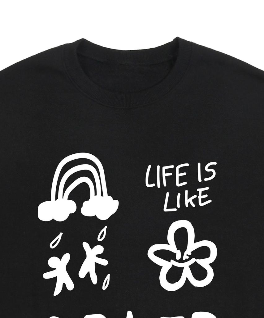 GRAVER [Unisex] Multi 1 Logo Sweatshirt_Black