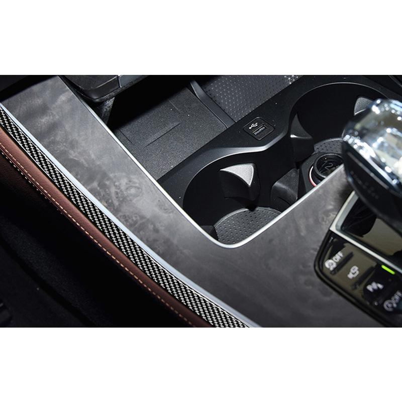 For BMW X5 X6 F15 F16 14-18 2pc Real Carbon Fiber Gear Side Trim Strip Car Interior Car Interior