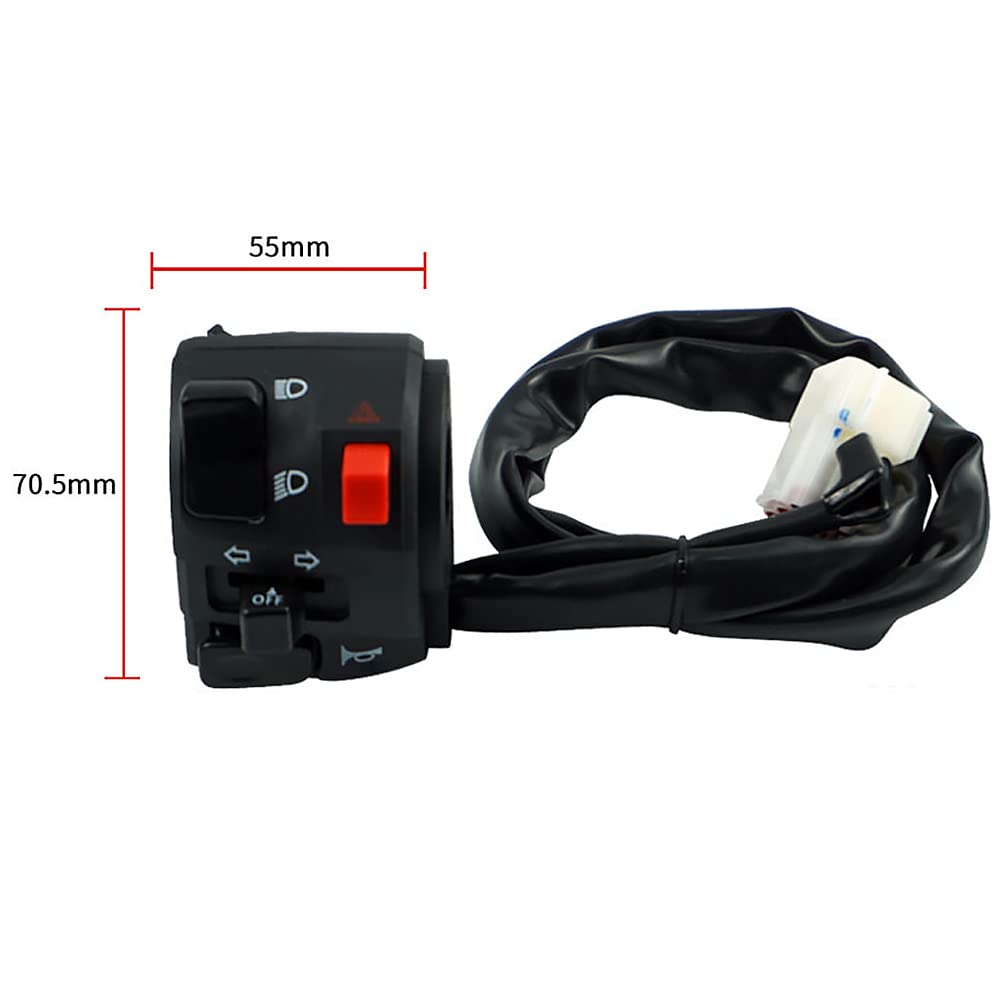 YFFSFDC Motorcycle Handle Switch 7/8" 22mm Motorcycle Handle Left Switch Low Beam High Beam