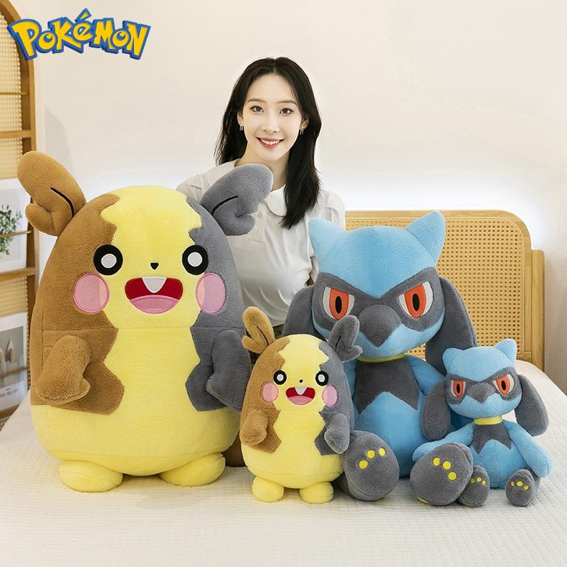 406080Cm Big Size  Plushies Morpeko Lucario Peluche Cartoon Anime Kawaii Stuffed Comfortable Soft Doll Children Gift