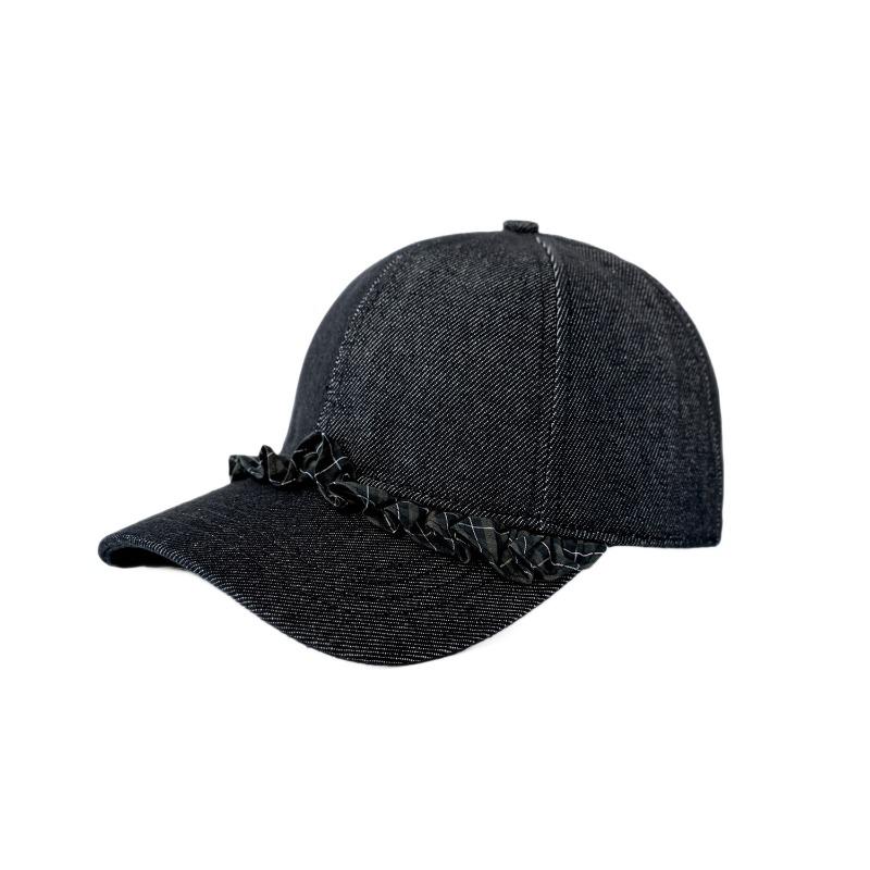 25 early autumn new high-quality washed denim lace baseball cap children's retro face cap