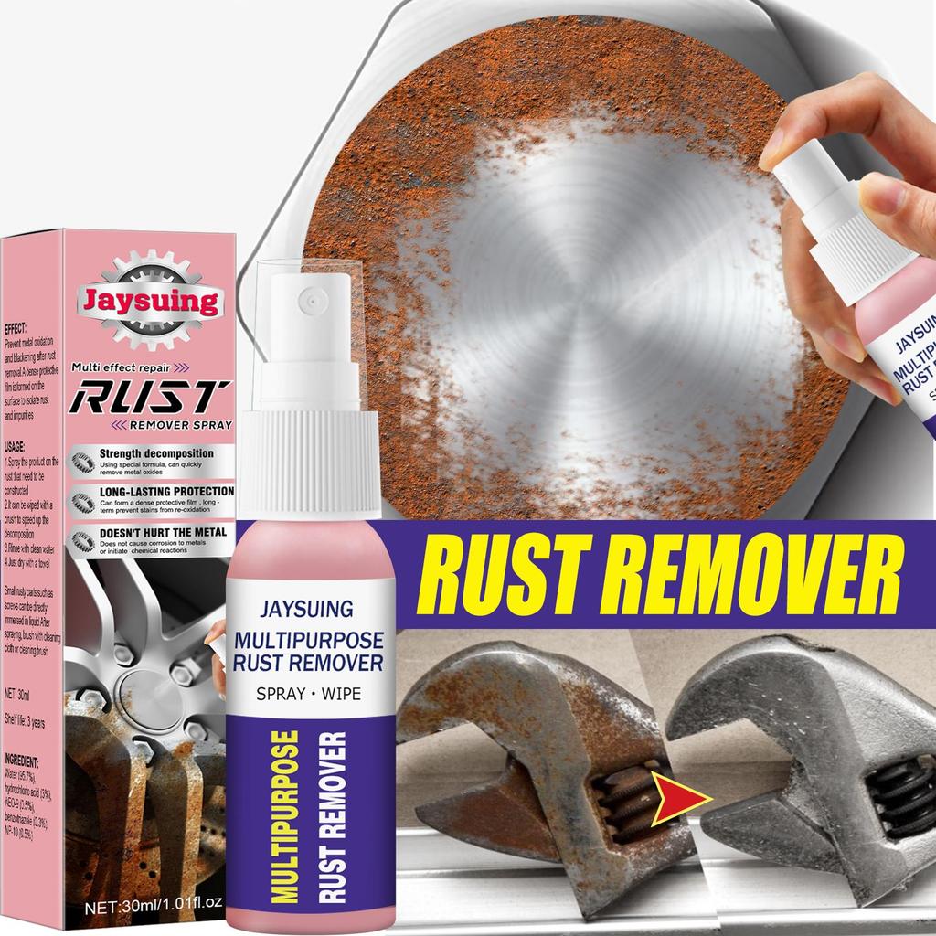 Jaysuing Rust Remover & Polisher 30ml - Automotive Metal Rust Remover, Car Refurbishing Cleaning, Polishing, Lubricating, and Rust-Preventing Spray