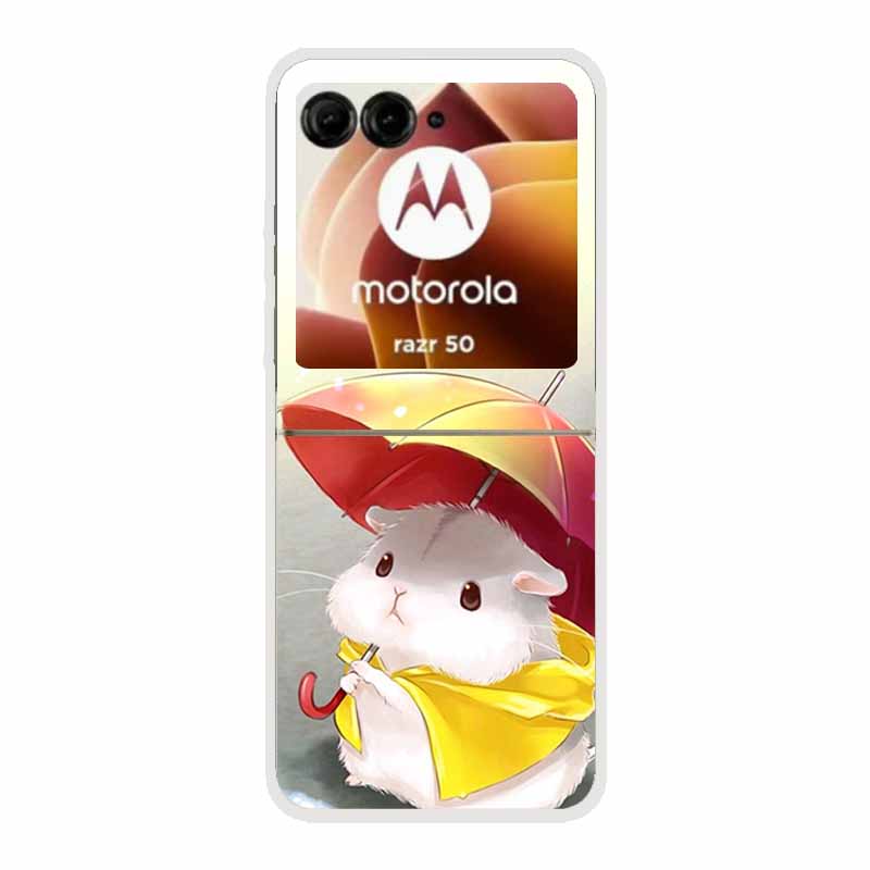 For Motorola Razr 50 Ultra Case Plastic Hard Painted Cartoon Transparent Back Cover Case for Motorola Razr 50 5G Hard PC Case 50