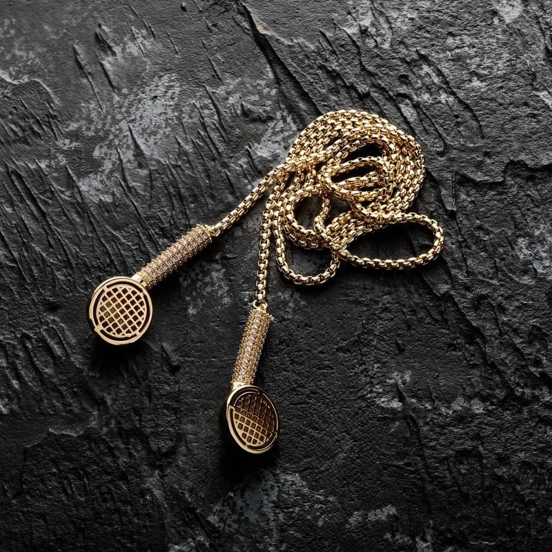 Hip Hop Sport Dumbbell Headphone Pendant Necklace Men Trendy Jewelry