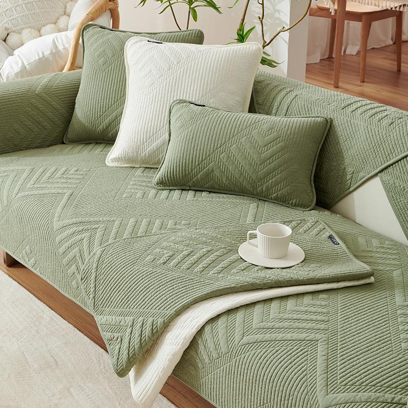 Pure Cotton Sofa Cushion Four Seasons Universal Non-Slip Simple Modern Cotton Fabric Seat Cover Cover All-Inclusive Universal Cover Towel