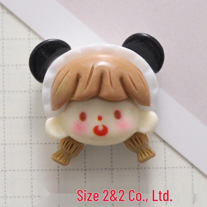 Glossy Cute Girl Resin Accessories for DIY: Phone Case, Hair Clip, Fridge Magnet, Crocs Decor.