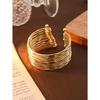 Multi-layer Corrugated C-shaped Opening Bracelet Cool Hip-hop Bracelet Cold Style Bracelet