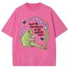 Frog Print Women T-Shirt Wash Cotton Oversized Tees Fashion Design Funny Short Sleeve Summer Comfortable Pullover