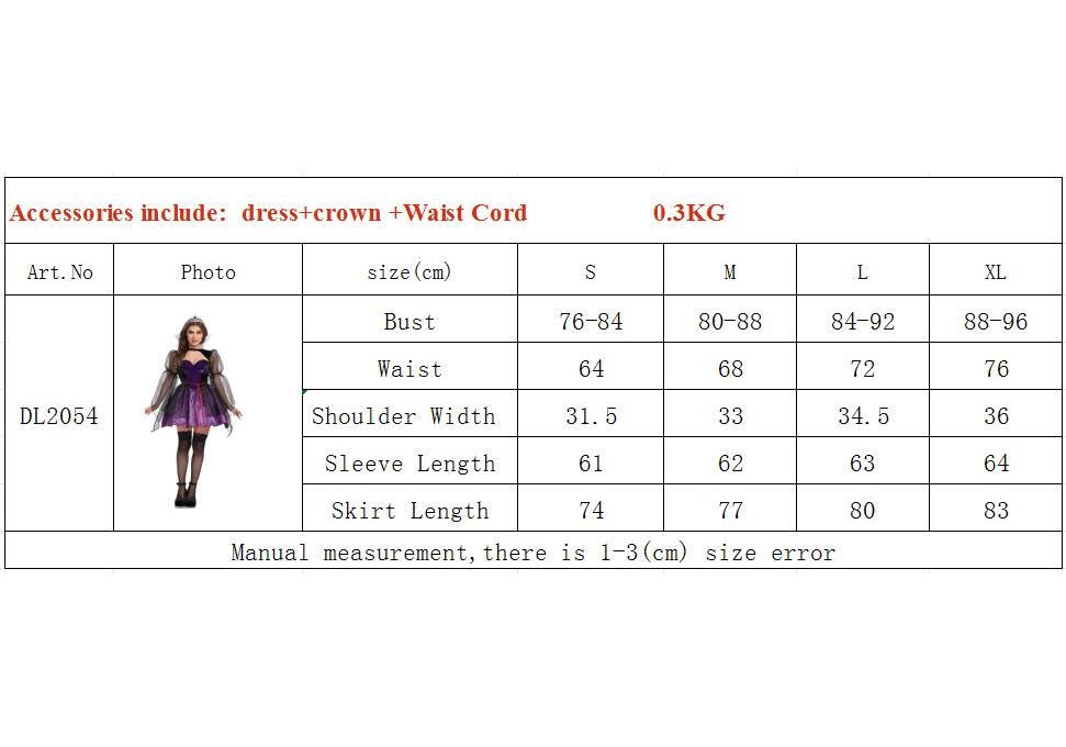 Cosplay new princess cos costume, fairy tale poison queen princess snow white dress, halloween stage costume