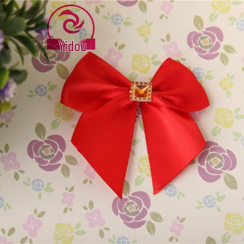 High-Density Polyester Ribbon Rhinestone Bow - Handmade DIY Clothing Accessory
