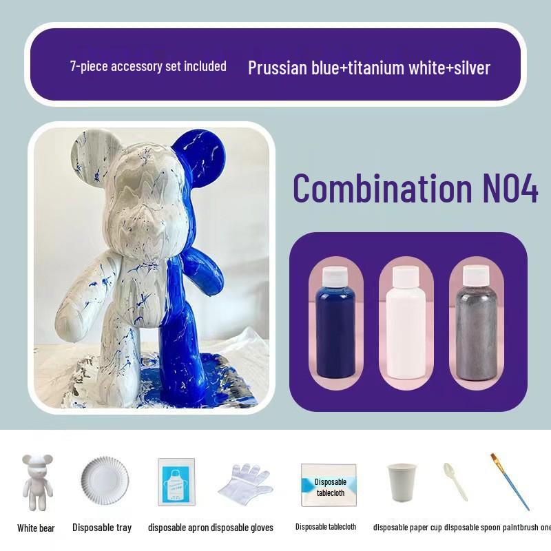 Acrylic Pigments White Bear Set for Creative Handcrafted Graffiti Painting