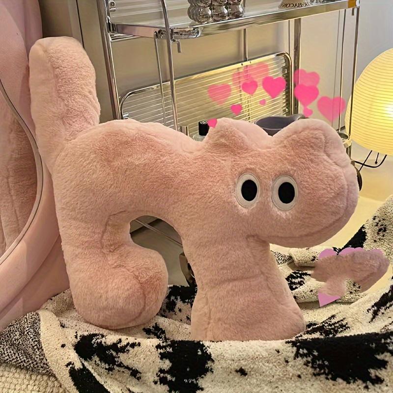 

1pcs Ute Cat Neck Pillow PP Cotton Soft Support Pillow for Sleeping Sofa Bed Home Decor Creative Design Household Supplies 51x41cm розовый