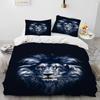 Set Biancheria da Letto Trapuntato di Lusso Animale Tigre Leopardo Lupo 3D, Set Letto Copripiumino Coperta Copricuscino, Set Biancheria da Letto King Queen Size