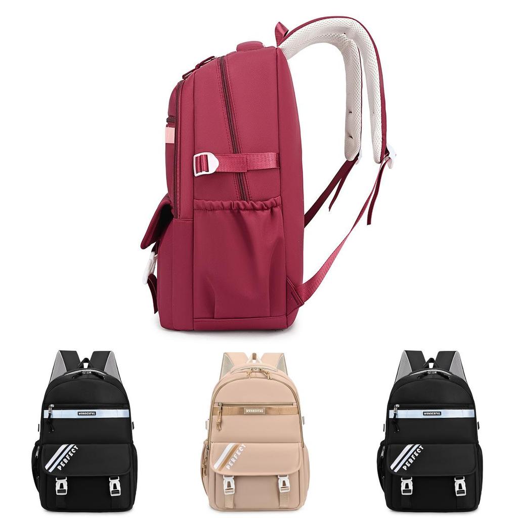 Perfect Letter Print Oxford Fabric Unisex Casual Travel Backpack For Laptop With Breathable Design