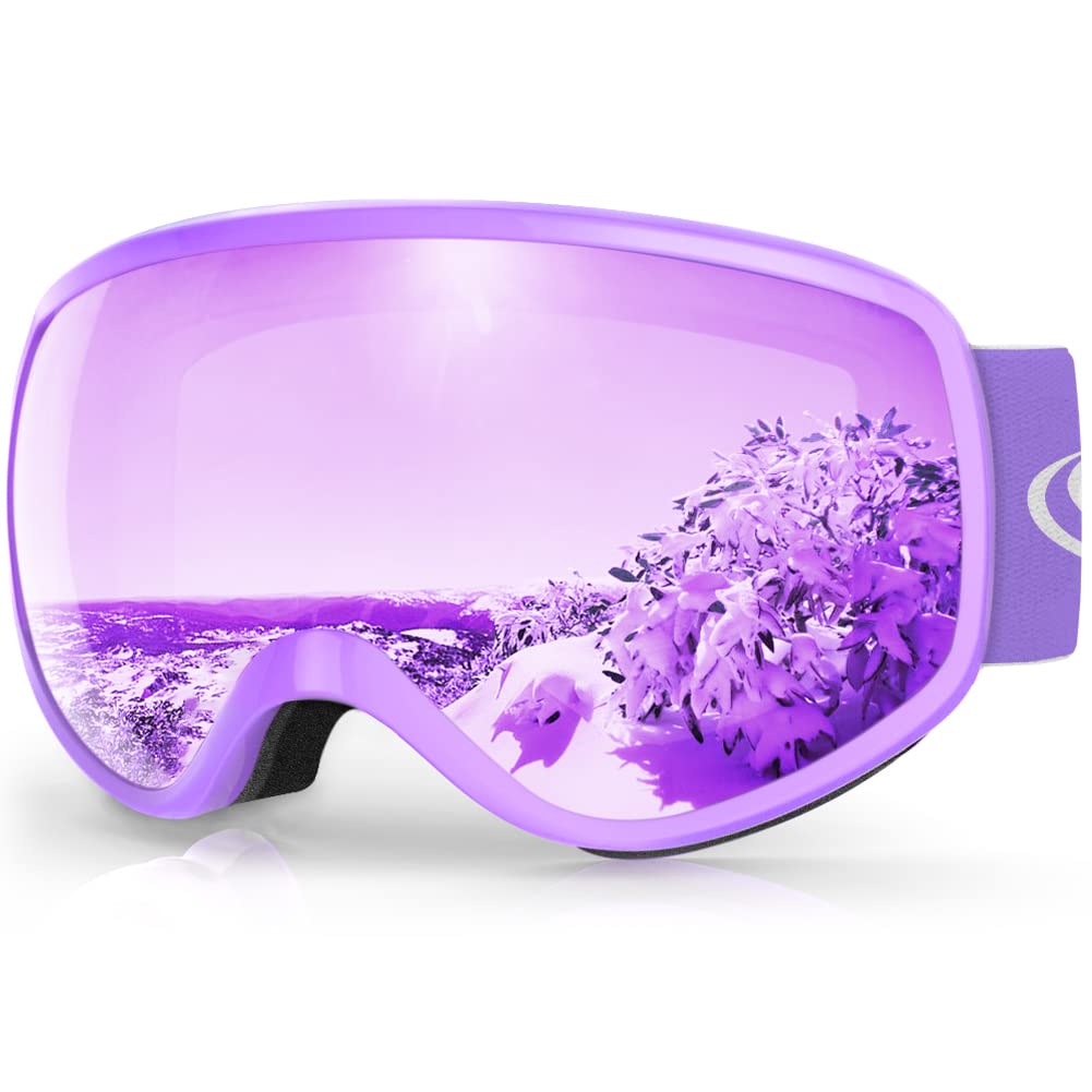 Findway Kids Ski Goggles / OTG, Anti-Fog, UV400, Spherical Lens (for Ages 3–14)