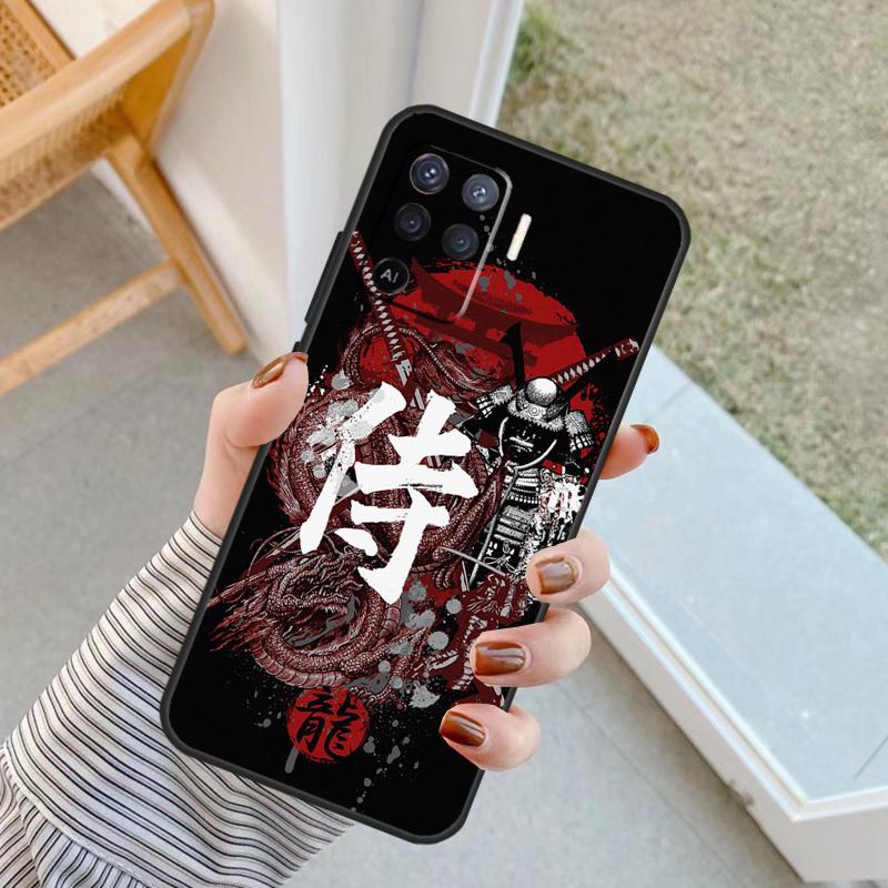 Samurai Japan Art Case For Oppo A76 A16 A96 A17 A18 A60 A80 A40 A38 A58 A78 A98 A94 A74 A54 A15 A57 A77 A5 Pro